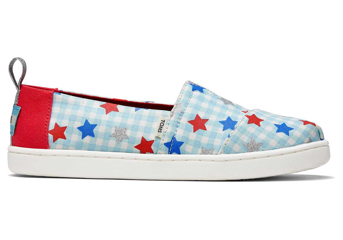 Toms Alpargata Youth Glitter Star Espadrille Blue/Red - Kids - 43081-YGDT